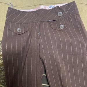 Taunt Jr size 3 brown with pink pinstripes dress pants